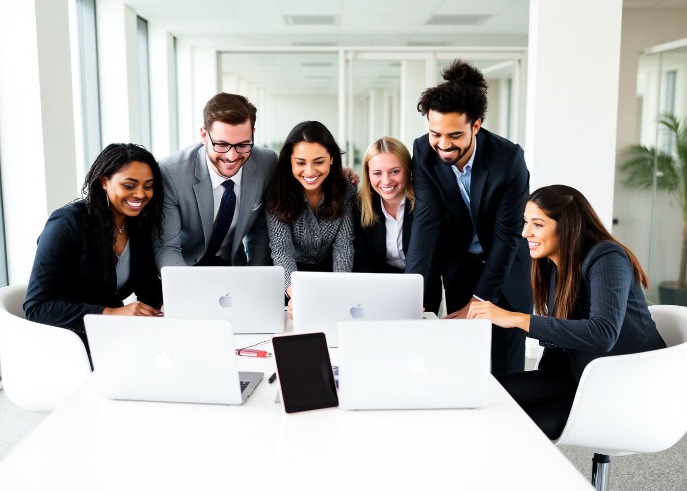 Team arbeitet gemeinsam im Büro